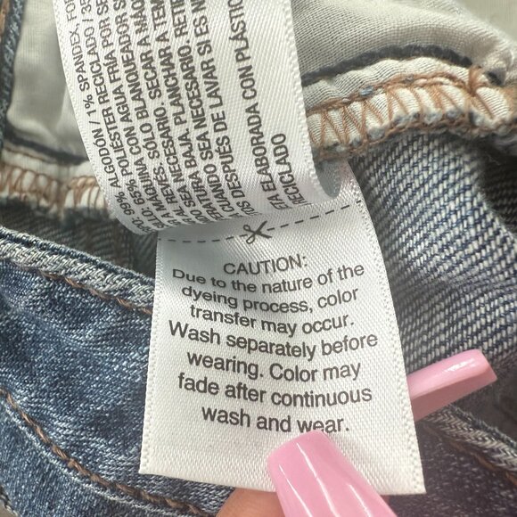 New Universal thread Jean Shorts High Rise 00/24 Buttons Cut off Fringe Cotton B - Picture 8 of 11